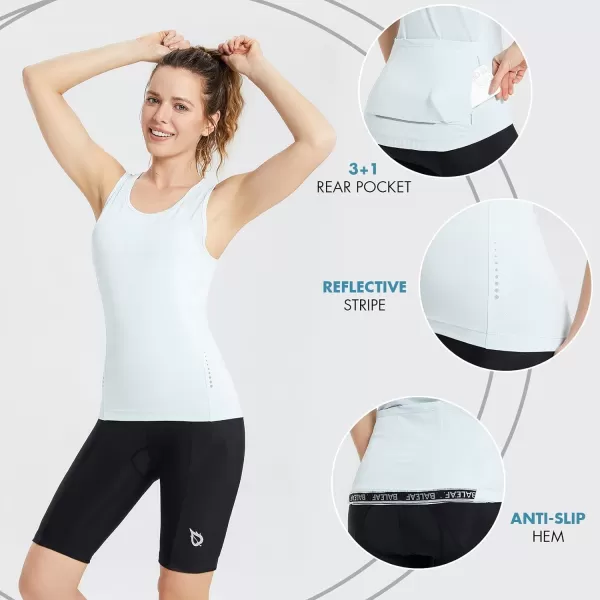 BALEAF Womens Cycling Jersey Sleeveless Bike Tank Top Bicycle Biking Shirt 4 Rear Pockets Summer UPF3004blue