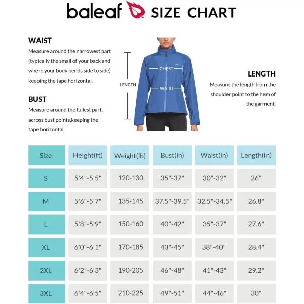 BALEAF Womens Rain Jackets Waterproof Windbreaker Windproof Running Lightweight Cycling Jackets Reflective Packable Hoodedrain jacket 1dark Blue