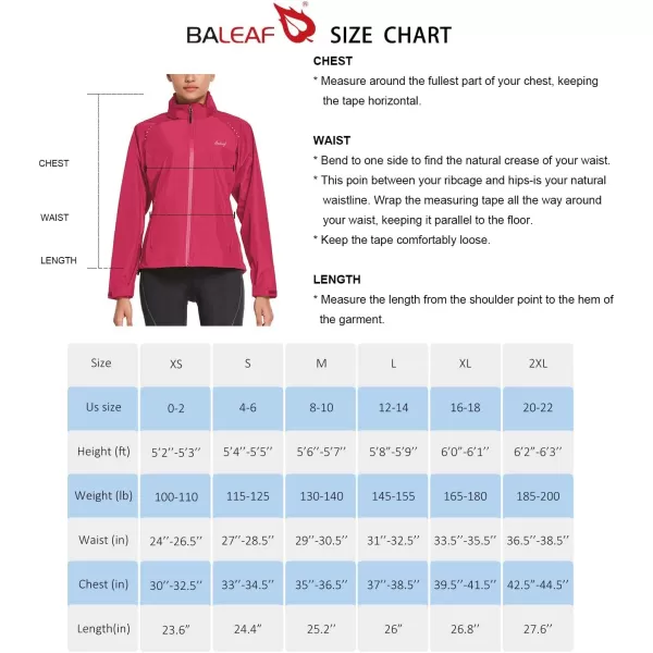 BALEAF Womens Rain Jackets Waterproof Windbreaker Windproof Running Lightweight Cycling Jackets Reflective Packable Hoodedrain jacket 1rosy