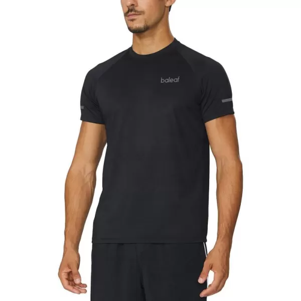 BALEAF Mens Running Workout Shirts Short Sleeve Athletic TShirt Quick DryA001black