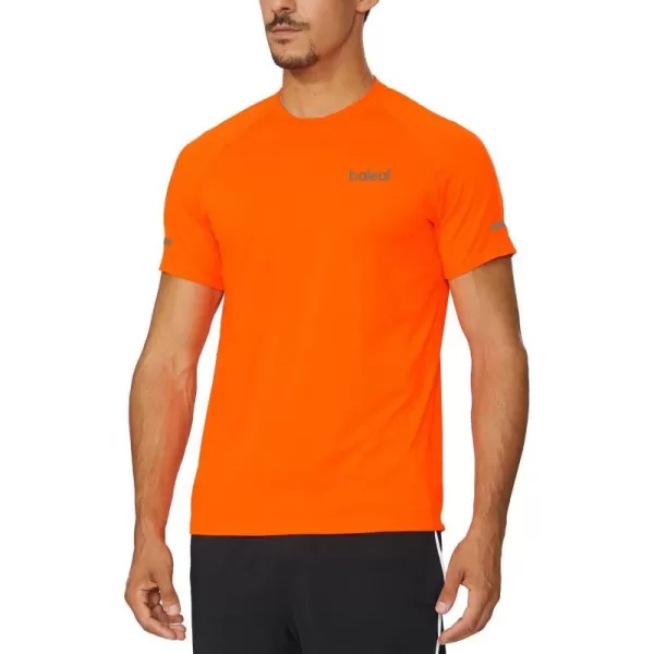 BALEAF Mens Running Workout Shirts Short Sleeve Athletic TShirt Quick DryA005fluorescent Orange