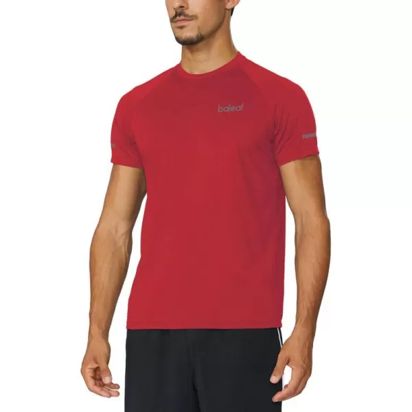 BALEAF Mens Running Workout Shirts Short Sleeve Athletic TShirt Quick DryA006red