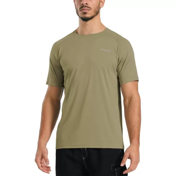 BALEAF Mens UPF 50 Short Sleeve Shirts Lightweight Sun Protection SPF TShirts Fishing Hiking Running01slate Green