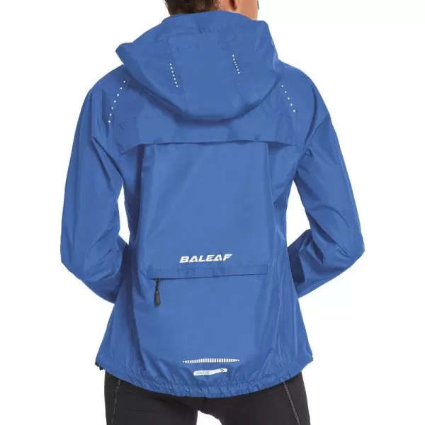 BALEAF Womens Rain Jackets Waterproof Windbreaker Windproof Running Lightweight Cycling Jackets Reflective Packable Hoodedrain jacket 1dark Blue