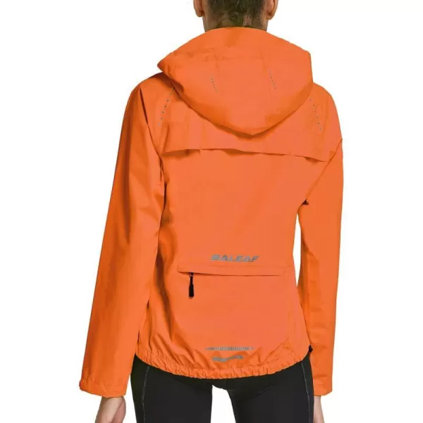 BALEAF Womens Rain Jackets Waterproof Windbreaker Windproof Running Lightweight Cycling Jackets Reflective Packable Hoodedrain jacket 1orange