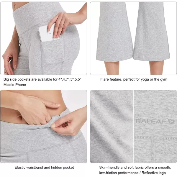BALEAF Capri Pants for Women Flare Leggings with Pockets Bootcut Yoga Pants Summer Lounge Workout Work  21Light Grey