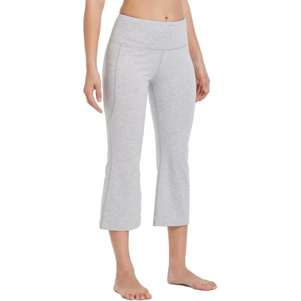 BALEAF Capri Pants for Women Flare Leggings with Pockets Bootcut Yoga Pants Summer Lounge Workout Work  21Light Grey