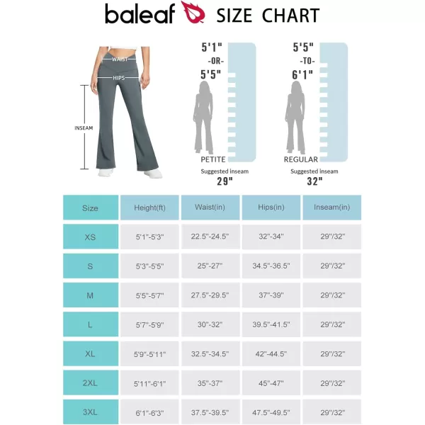 BALEAF Womens Fleece Lined Pants Winter Thermal Warm Flare Leggings Crossover Yoga Pants Bell Bottom with Pockets29grey