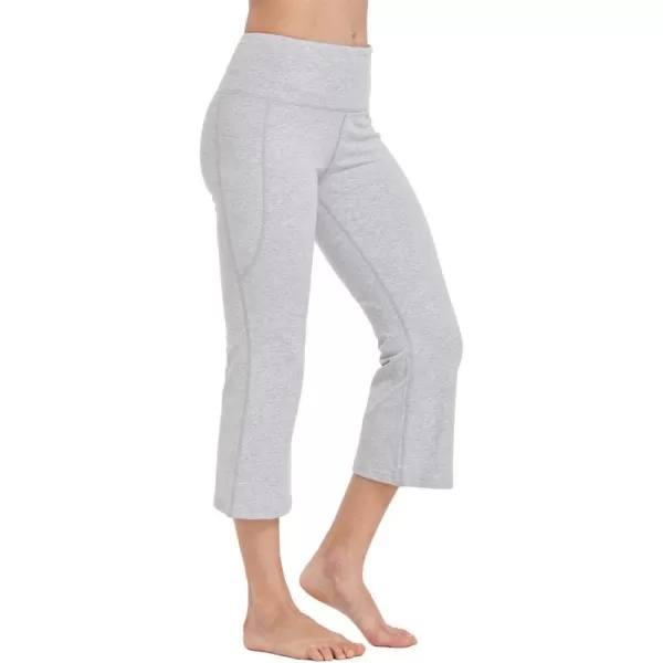 BALEAF Capri Pants for Women Flare Leggings with Pockets Bootcut Yoga Pants Summer Lounge Workout Work  21Light Grey