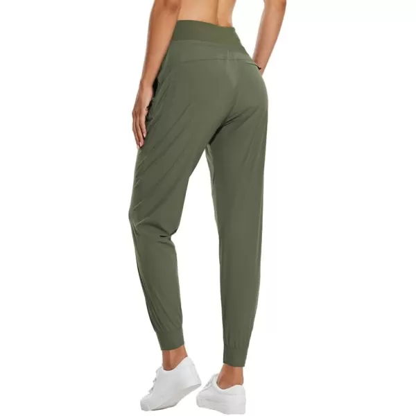 BALEAF Womens Cargo Joggers Hiking Pants Lightweight Quick Dry with Zipper Pockets High Waist Athletic TravelRifle Green 28 Inseam