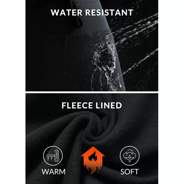 BALEAF Womens Fleece Lined Jogger Pants Hiking Water Resistant Thermal High Waist Cargo Pockets Travel WinterBlack