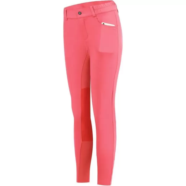 BALEAF Girls Riding Pants Horse Equestrian Breeches Kids Horseback Jodhpurs KneePatch Mid Waist PocketsPink