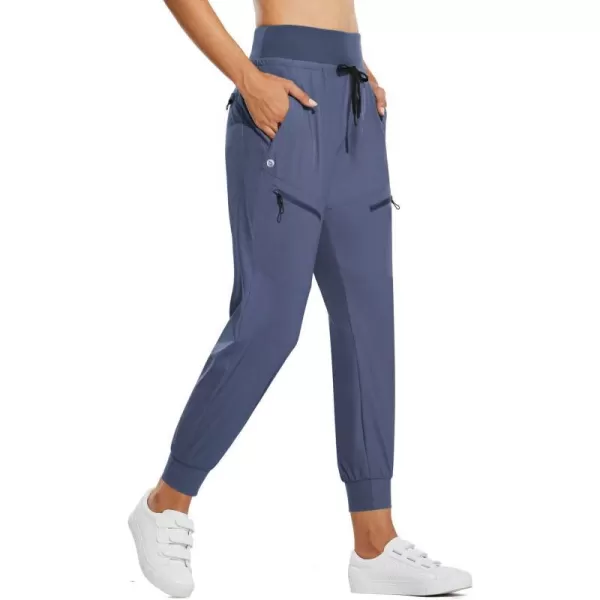 BALEAF Womens Cargo Joggers Hiking Pants Lightweight Quick Dry with Zipper Pockets High Waist Athletic TravelBlue 255 Inseam