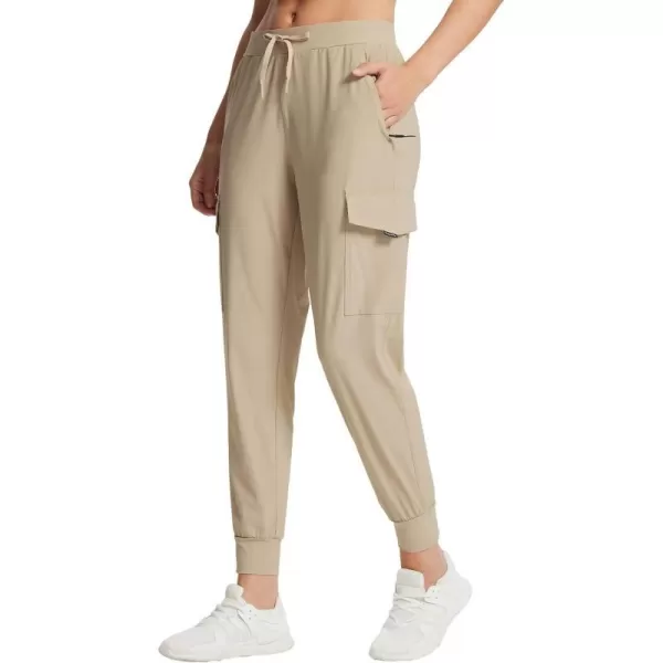 BALEAF Womens Cargo Joggers Hiking Pants Lightweight Quick Dry with Zipper Pockets High Waist Athletic TravelKhakicargo Jogger275 Inseam