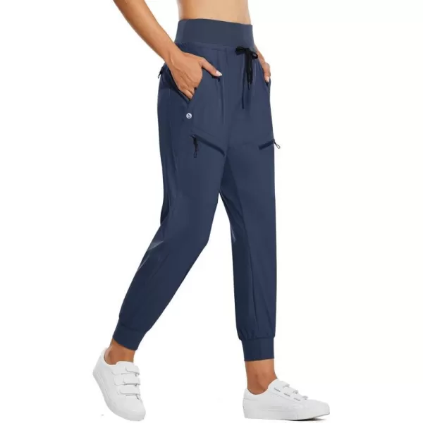 BALEAF Womens Cargo Joggers Hiking Pants Lightweight Quick Dry with Zipper Pockets High Waist Athletic TravelNavy Blue 255 Inseam