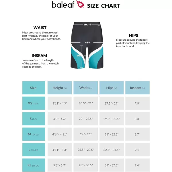 BALEAF Boys Swim Jammers Lycra Youth Square Leg Swimming Shorts Athletic Competitive SwimsuitBlackAqua Blue