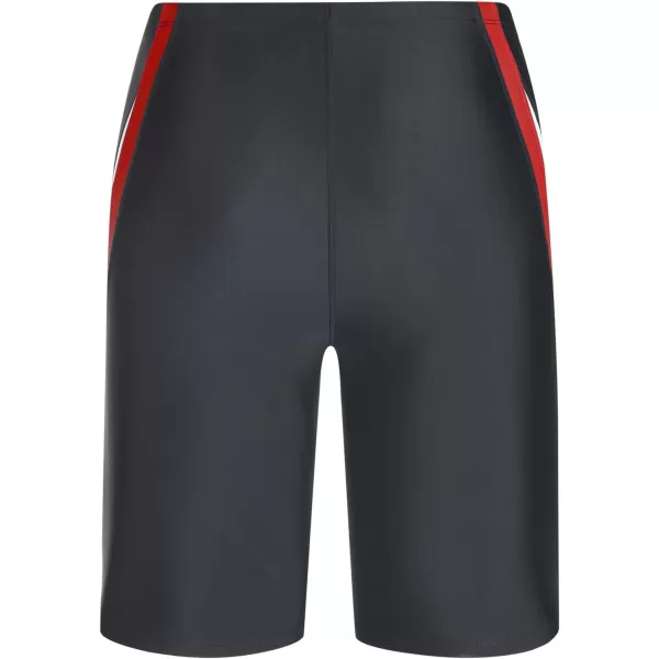 BALEAF Boys Swim Jammers Lycra Youth Square Leg Swimming Shorts Athletic Competitive SwimsuitBlackRed