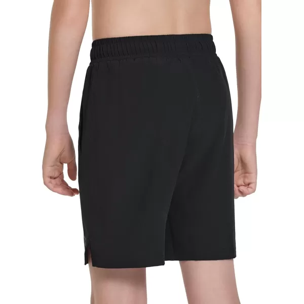 BALEAF Boys Swim Trunks with Compression Liner UPF 50 Quick Dry Swimsuit Boxer Brief Youth Swim ShortsBlack