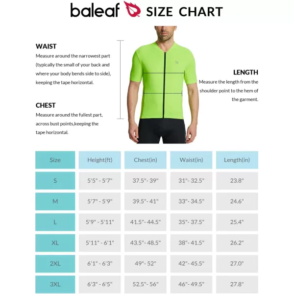 BALEAF Cycling Jersey Men Short Sleeve Bike Biking Shirts Quick Dry MTB Bicycle Top w Pockets UPF5001fluorescent Yellow