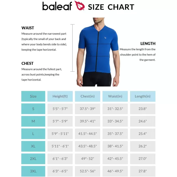 BALEAF Cycling Jersey Men Short Sleeve Bike Biking Shirts Quick Dry MTB Bicycle Top w Pockets UPF5002blue