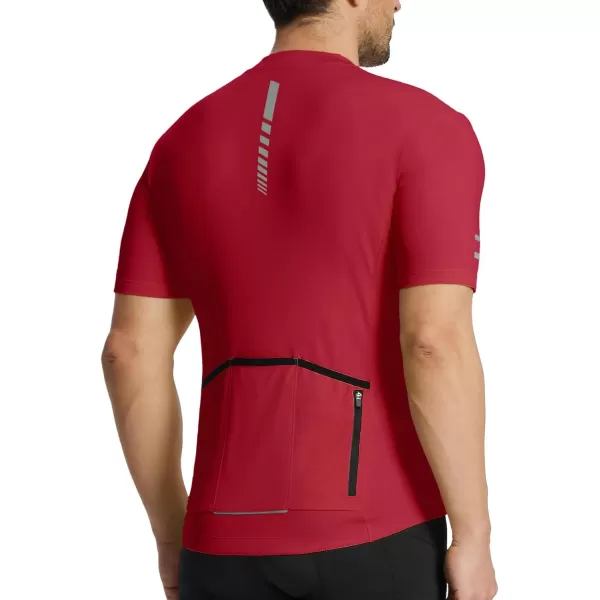 BALEAF Cycling Jersey Men Short Sleeve Bike Biking Shirts Quick Dry MTB Bicycle Top w Pockets UPF5004red