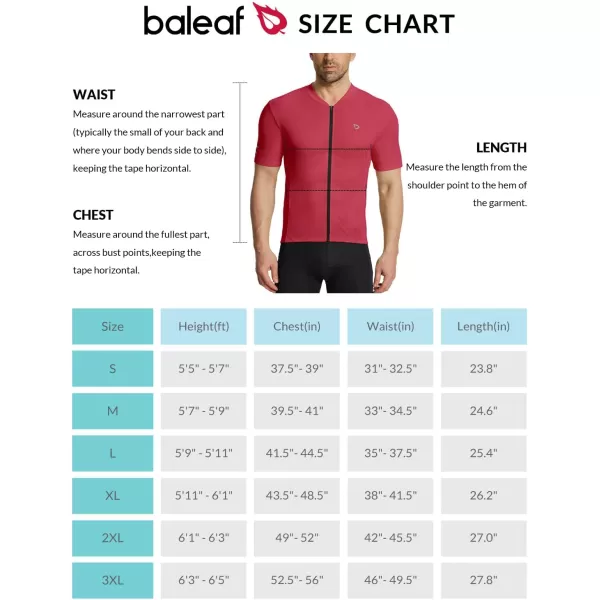 BALEAF Cycling Jersey Men Short Sleeve Bike Biking Shirts Quick Dry MTB Bicycle Top w Pockets UPF5004red