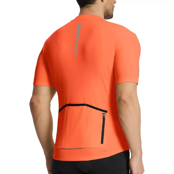 BALEAF Cycling Jersey Men Short Sleeve Bike Biking Shirts Quick Dry MTB Bicycle Top w Pockets UPF5005orange