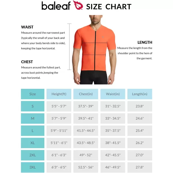 BALEAF Cycling Jersey Men Short Sleeve Bike Biking Shirts Quick Dry MTB Bicycle Top w Pockets UPF5005orange