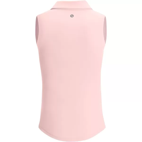 BALEAF Girls Golf Shirts Sleeveless Tank Tops Kids Tennis Polo Shirt 14 Zip Lightweight Quick Dry Casual AthleticPink