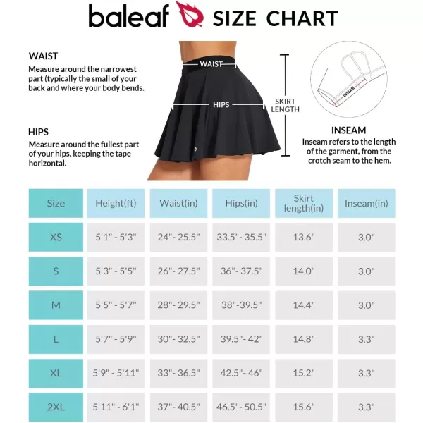 BALEAF Golf Skirts for Women High Waisted Athletic Skorts Pickleball Tennis Skirt with Shorts PocketsBlack