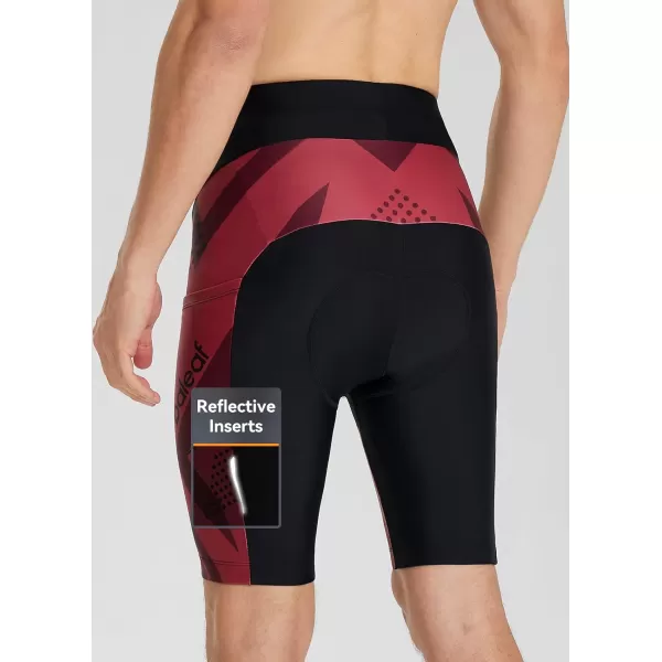 BALEAF Lycra Cycling Shorts Men Padded Bike Shorts Padding Pockets UPF 5002red