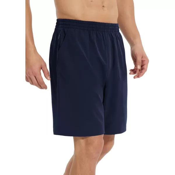 BALEAF Mens 2 in 1Running Shorts 57 Quick Dry Workout Athletic Gym Shorts with Zipper Pockets01navy