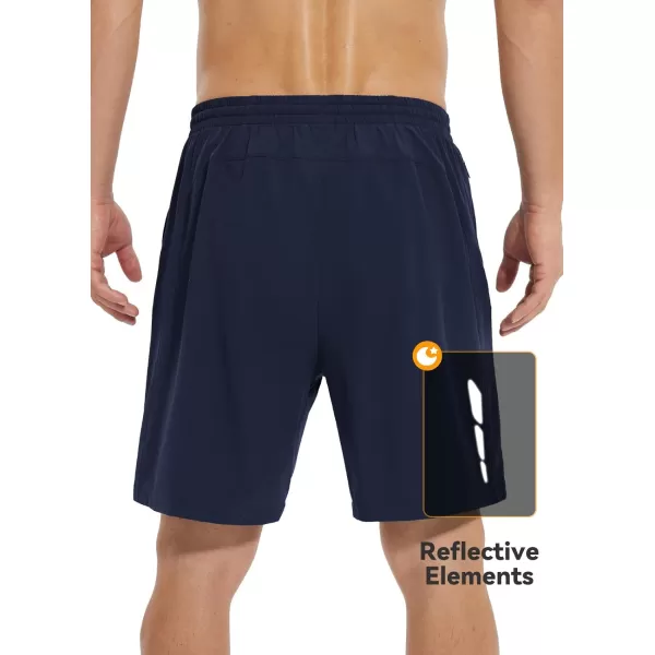 BALEAF Mens 2 in 1Running Shorts 57 Quick Dry Workout Athletic Gym Shorts with Zipper Pockets01navy