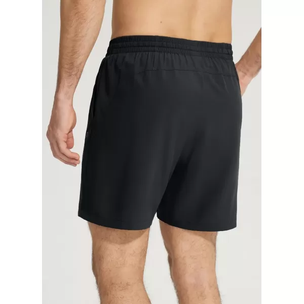 BALEAF Mens 2 in 1Running Shorts 57 Quick Dry Workout Athletic Gym Shorts with Zipper Pockets02black