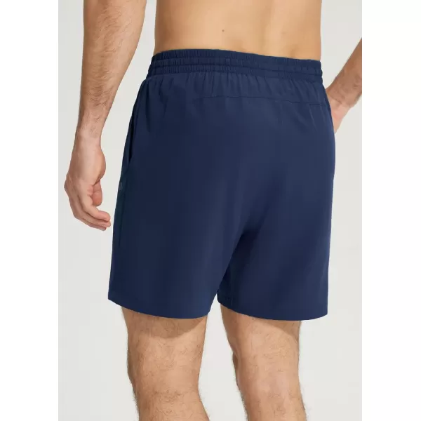 BALEAF Mens 2 in 1Running Shorts 57 Quick Dry Workout Athletic Gym Shorts with Zipper Pockets02navy