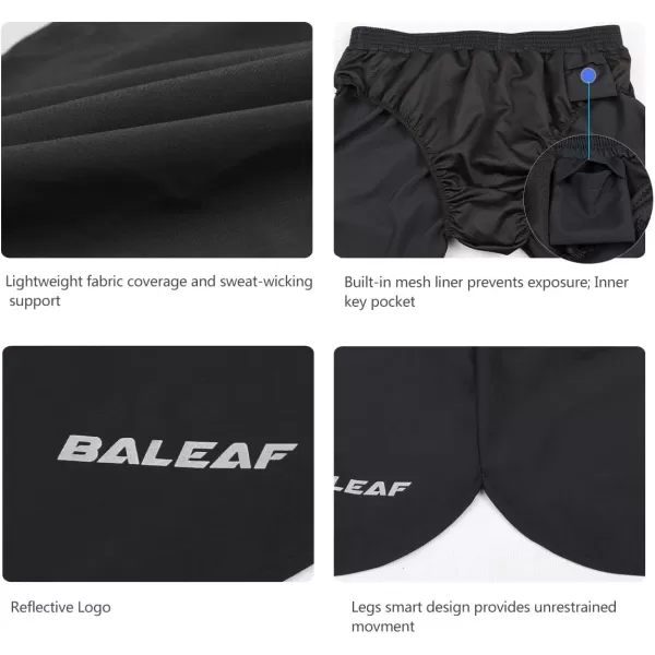 BALEAF Mens 3 Running Shorts Gym Quick Dry Athletic Workout Pocket Lightweight Brief01black