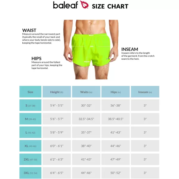 BALEAF Mens 3 Running Shorts Gym Quick Dry Athletic Workout Pocket Lightweight Brief01neongreeny