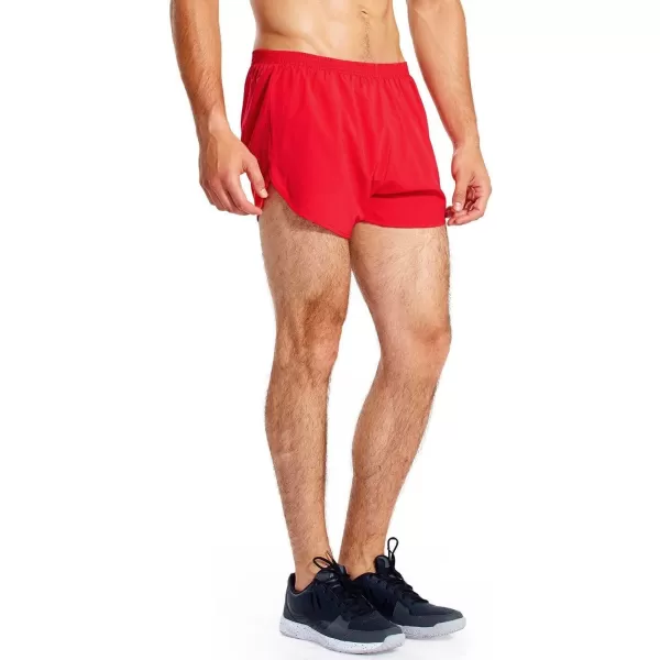 BALEAF Mens 3 Running Shorts Gym Quick Dry Athletic Workout Pocket Lightweight Brief01red