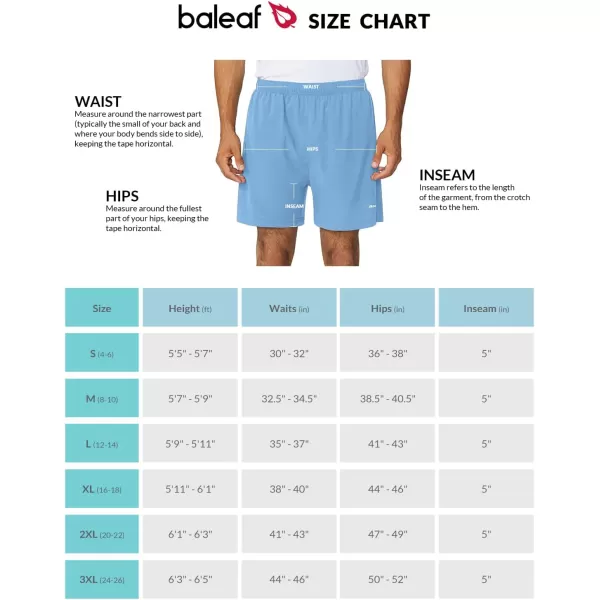 BALEAF Mens 5 Running Athletic Shorts Workout Lightweight Zipper PocketAshleigh Blue