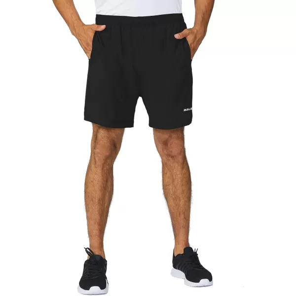 BALEAF Mens 5 Running Athletic Shorts Workout Lightweight Zipper PocketBlack2pack