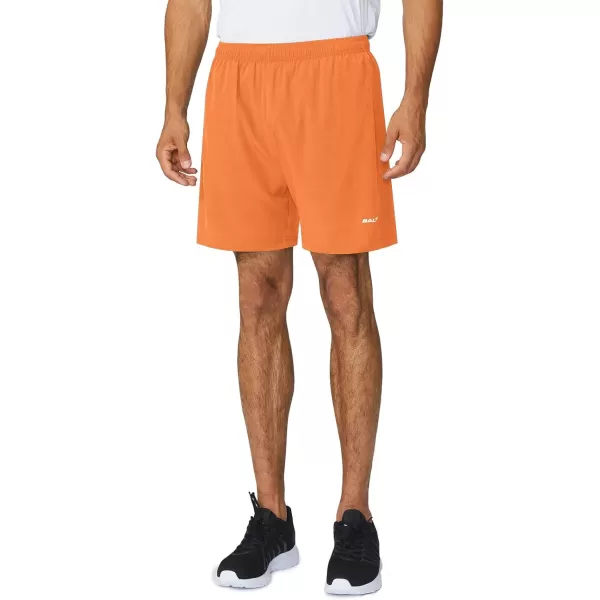 BALEAF Mens 5 Running Athletic Shorts Workout Lightweight Zipper PocketVibrant Orange