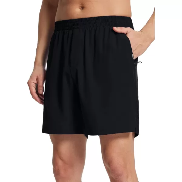 BALEAF Mens 5 Running Shorts Quick Dry Lightweight Unlined 2 Zipper Pockets Workout GymBlack