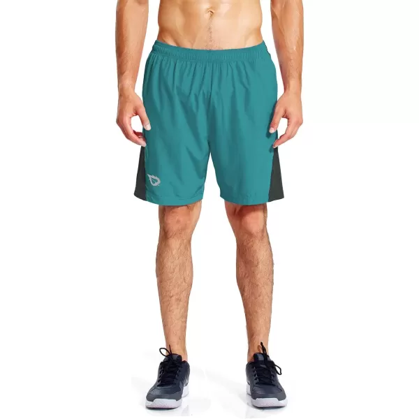 BALEAF Mens 7 Running Shorts with Mesh Liner Zipper Pocket for Athletic Workout GymTeal