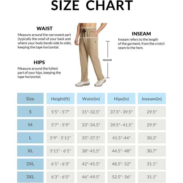 BALEAF Mens Hiking Pants Quick Dry Water Resistant Lightweight Elastic Waist Outdoor Cargo Sweatpants with Zip PocketsTannin