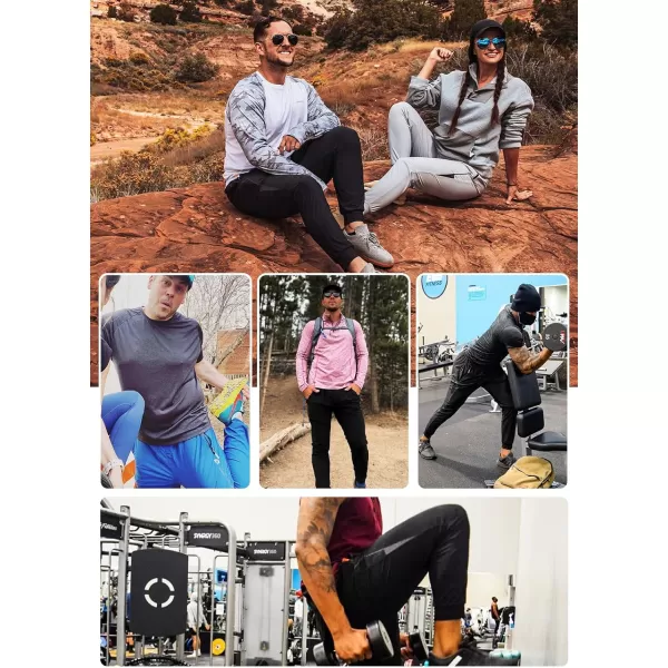 BALEAF Mens Joggers Pants Running Workout Athletic Training Gym Lightweight Quick Dry Tapered Jogger Zipper PocketsClassiclight Gray