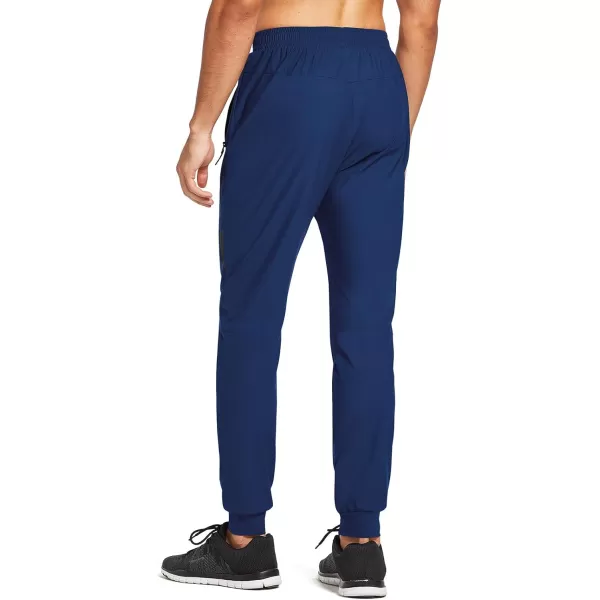 BALEAF Mens Joggers Pants Running Workout Athletic Training Gym Lightweight Quick Dry Tapered Jogger Zipper PocketsClassicnavy