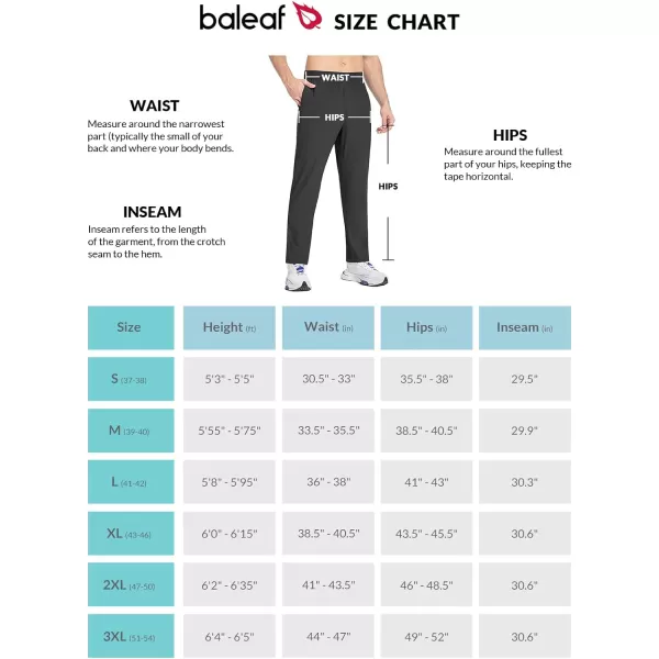 BALEAF Mens Running Pants Golf Workout Pants with Elastic Waist Lightweight Jogging Stretch Zipper PocketsBlack