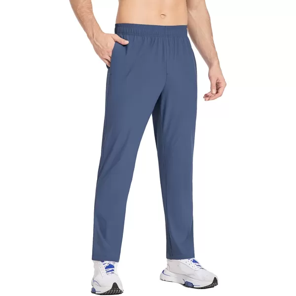 BALEAF Mens Running Pants Golf Workout Pants with Elastic Waist Lightweight Jogging Stretch Zipper PocketsBlue