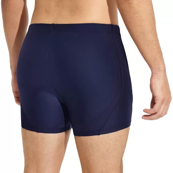 BALEAF Mens Square Leg Athletic Swim Jammers Durable Training Splice Team SwimsuitDark Blue