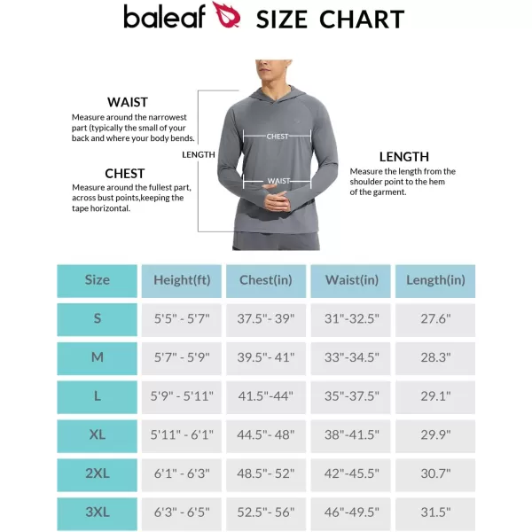 BALEAF Mens Sun Protection Hoodie Shirt UPF 50 Long Sleeve UV SPF TShirts Rash Guard Fishing Swimming LightweightStyle 2light Grey Heather